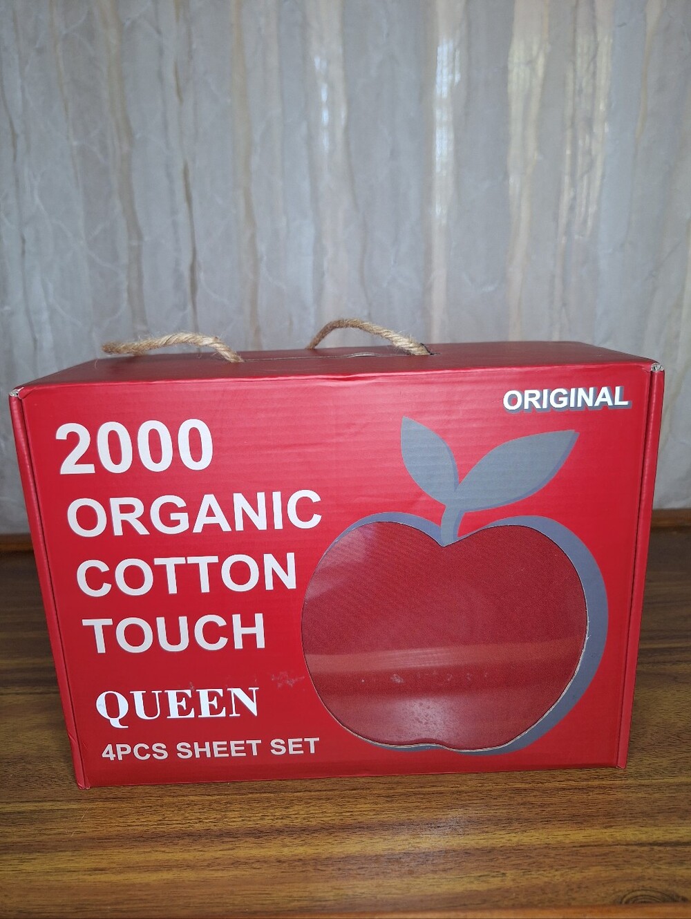 Original TikTok Queen Organic Cotton 2000 Touch 4-Piece Sheet Set Burgundy Red